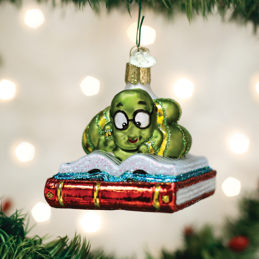 Old World Christmas Benjamin The Bookworm Ornament 3 Old World Christmas Benjamin The Bookworm Ornament