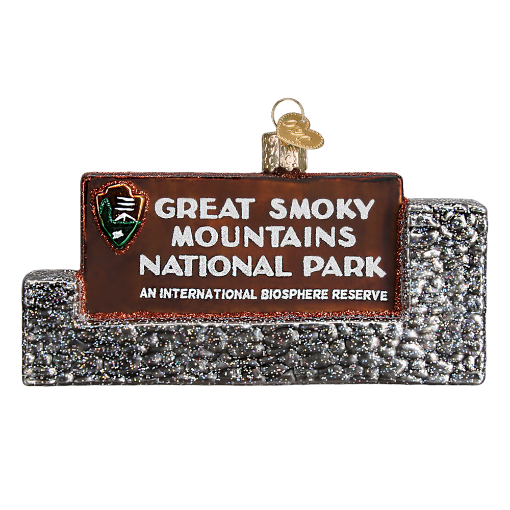 Old World Christmas Great Smoky Mountains National Park Sign Ornament 4 Old World Christmas Great Smoky Mountains National Park Sign Ornament