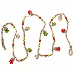 Raz New! Glass Bell & Tinsel Garland