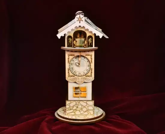 Ginger Cottages Ginger Clock Tower Balsa Wood Ornament Christmas 3 Ginger Cottages Ginger Clock Tower Balsa Wood Ornament Christmas