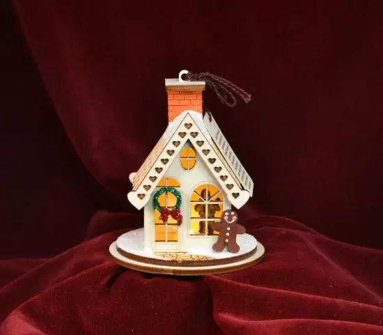 Ginger Cottages Christmas Gingerbread Cottage Balsa Wood Ornament 3 Ginger Cottages Christmas Gingerbread Cottage Balsa Wood Ornament