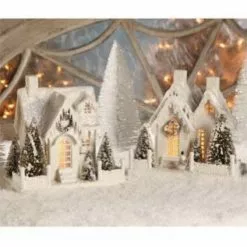 Bethany Lowe Large Ivory Cottages - Putz Houses