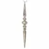 Bethany Lowe Antique Silver Glass Icicle Finial Ornament - 13.5"