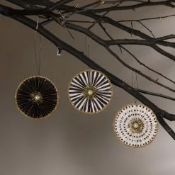 Bethany Lowe New! Black & White Rosette Ornaments