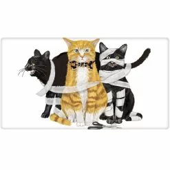 Mary Lake-Thompson All Tied Up, Halloween Cats Towel