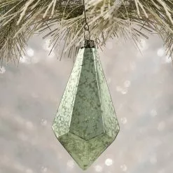 Bethany Lowe Aqua Geometric Teardrop Ornament