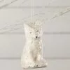 Bethany Lowe New! Arctic Fox Ornament, Paper Mache