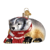 Old World Christmas Badger With Scarf Ornament 2 Old World Christmas Badger With Scarf Ornament