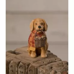 Bethany Lowe New! Fall Pup With Scarf & Apple Basket