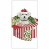 Mary Lake-Thompson Bichon Frise Christmas Surprise Flour Sack Towel