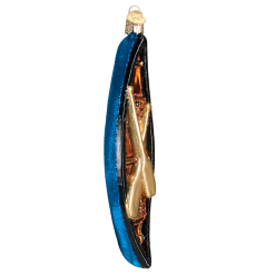 Old World Christmas Glass Canoe Ornament