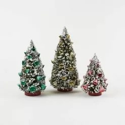 One Hundred 80 Degrees Bottle Brush Christmas Trees With Bells New!