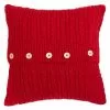 Raz Red Cable Knit Pillow New!
