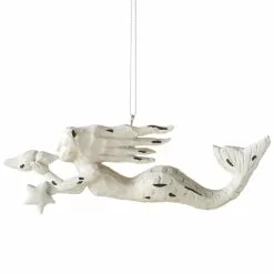 Midwest-CBK Christmas Carved White Mermaid Ornament