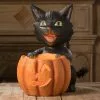 Bethany Lowe Cat's Got Your Pumpkin, Paper Mache