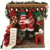 Enesco Christmas Fireplace Prop, Santa Down The Chimney New!