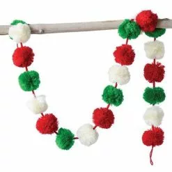 Creative Co-Op Christmas Pom Pom Garland