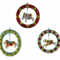 Katherine's Collection Circus Animal Jumping Through Hoop Ornaments