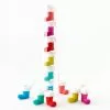 One Hundred 80 Degrees Colorful Flocked Santa Boot Ornaments