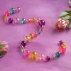 Glitterville New! Jewel Tone Glass Garland With Gold Splatter