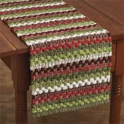 Park Designs Cozy Christmas Cotton Weave Runner New!