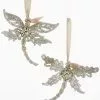 Kurt Adler Vinage Glamour Dragonfly Ornaments With Glass Glitter Christmas
