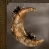 Bethany Lowe New! Dripping Gold Moon With Spiders, Paper Mache 2 Bethany Lowe New! Dripping Gold Moon With Spiders, Paper Mache