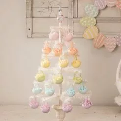 Bethany Lowe Blue Cracked Egg Basket Ornaments, Set Of 6 New!