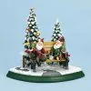 The Holiday Barn Christmas Music Boxes Elves On Bench Music Box