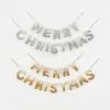 One Hundred 80 Degrees Felt Merry Christmas Banner, Gold Or Silver New!