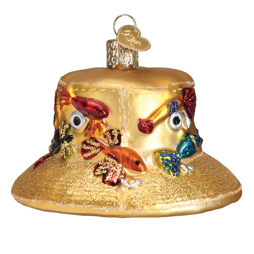 Old World Christmas Fisherman's Hat Ornament 5 Old World Christmas Fisherman's Hat Ornament