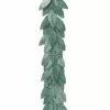 TheHolidayBarn.com Flocked Leaf Garland, Aqua