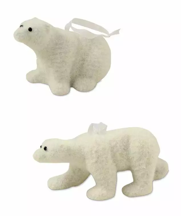 Bethany Lowe Flocked Polar Bear Ornaments 3 Bethany Lowe Flocked Polar Bear Ornaments