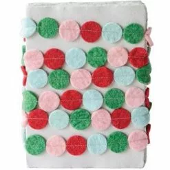 Creative Co-Op Christmas Fun Felt Circle Garland - Red, Pink, Blue, Green
