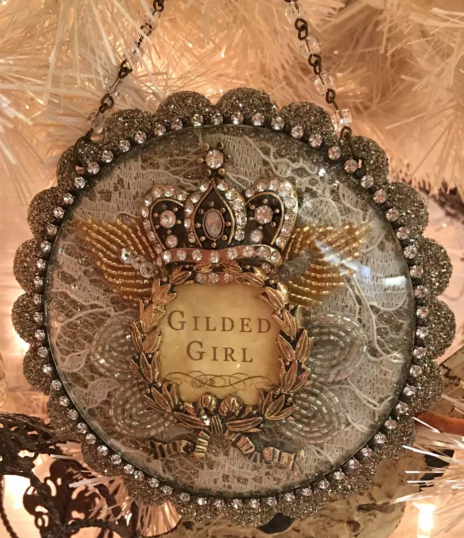 Demdaco Gilded Girl Crown Shadowbox Ornament Christmas 3 Demdaco Gilded Girl Crown Shadowbox Ornament Christmas
