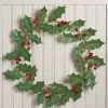 Bethany Lowe New! Glittered Tin Holly Wreath