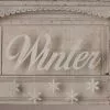 Bethany Lowe Winter Tin Sign With Snowflakes New!