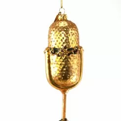 Katherine's Collection Gold Glitter Microphone Ornament New!