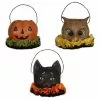 Bethany Lowe New! Halloween Pals Mini Bucket Ornaments