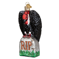 Old World Christmas Halloween Vulture On Tombstone Ornament