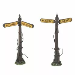 Department 56 Haunted Halloween Street Signs - 4" Tall