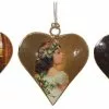 ShiShi Victorian Christmas Angels Heart-Shaped Ornaments, Metal