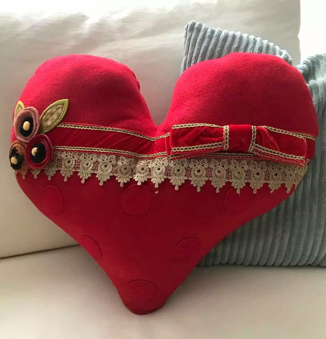 Demdaco New! Heart-Shaped Pillow 3 Demdaco New! Heart-Shaped Pillow