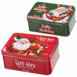 Raz Retro Holiday Game Boxes, Tin