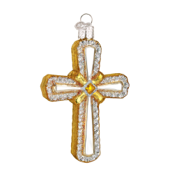 Old World Christmas Holy Cross Glass Christmas Ornament