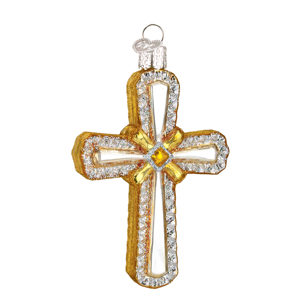 Old World Christmas Holy Cross Glass Christmas Ornament 4 Old World Christmas Holy Cross Glass Christmas Ornament