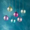 Glitterville New! Iridescent Ripple Glass Ball Ornaments, Jewel Tone