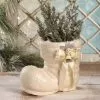 Bethany Lowe Vintage Ivory Santa Boot - Paper Mache