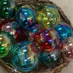 TheHolidayBarn.com Jim Marvin Blue Bottle Glass Ball Ornaments