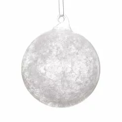 TheHolidayBarn.com Jim Marvin Snow Ball Ice Glass Ornaments, Set Of 6